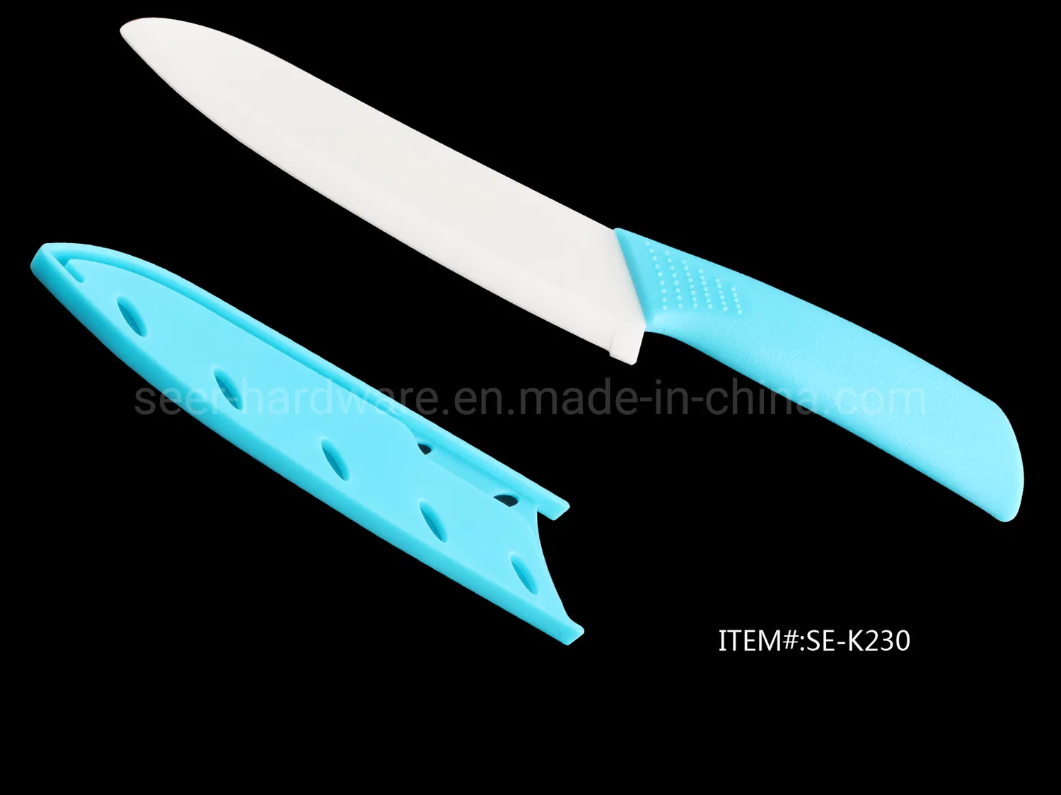 Cuchillo de cerámica con mango de plástico, cuchillo de cocina, cuchillo utilitario (SE-K230)
